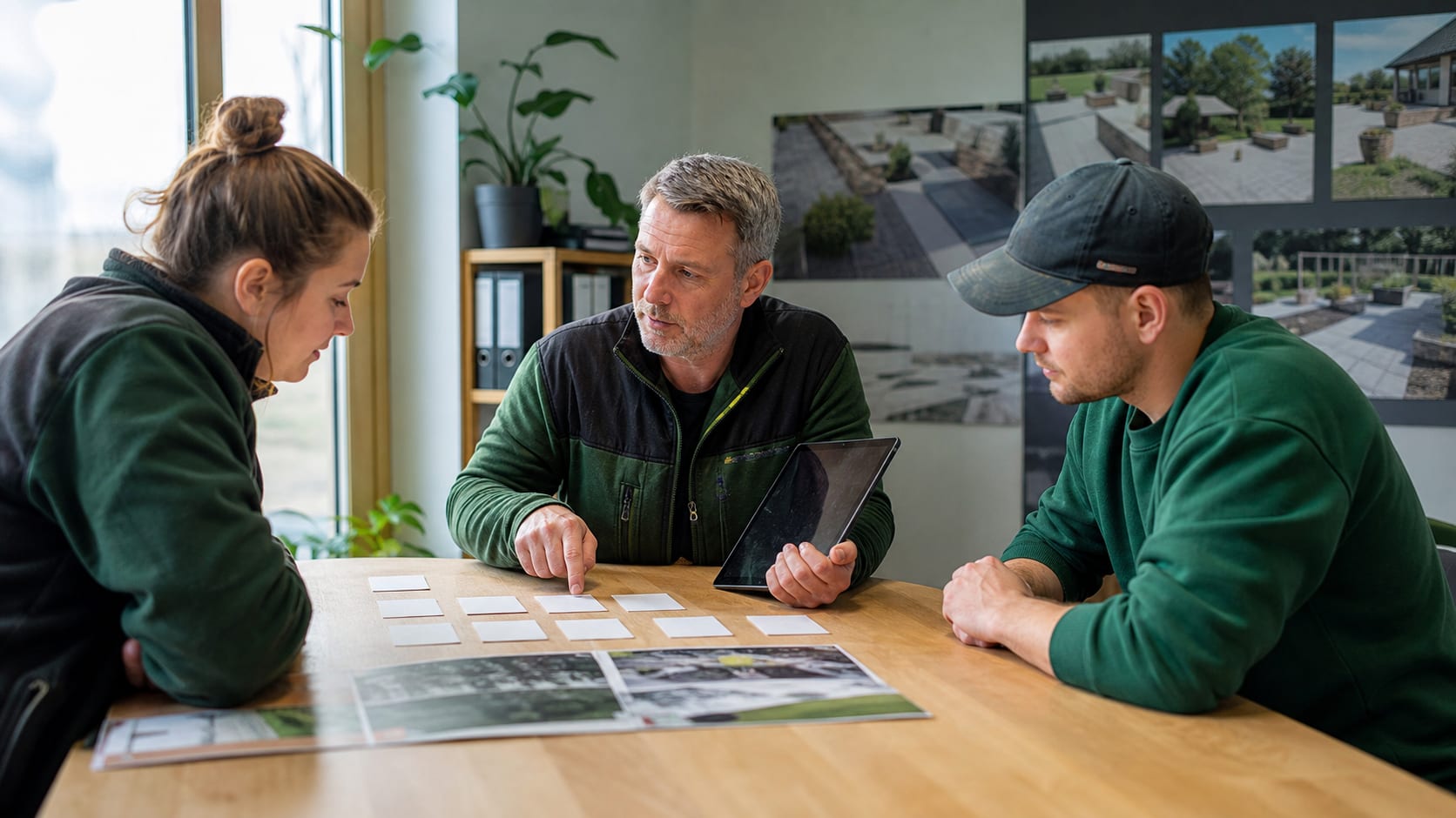 Team eines Gartenbaubetriebs startet gemeinsam in die Softwareeinführung